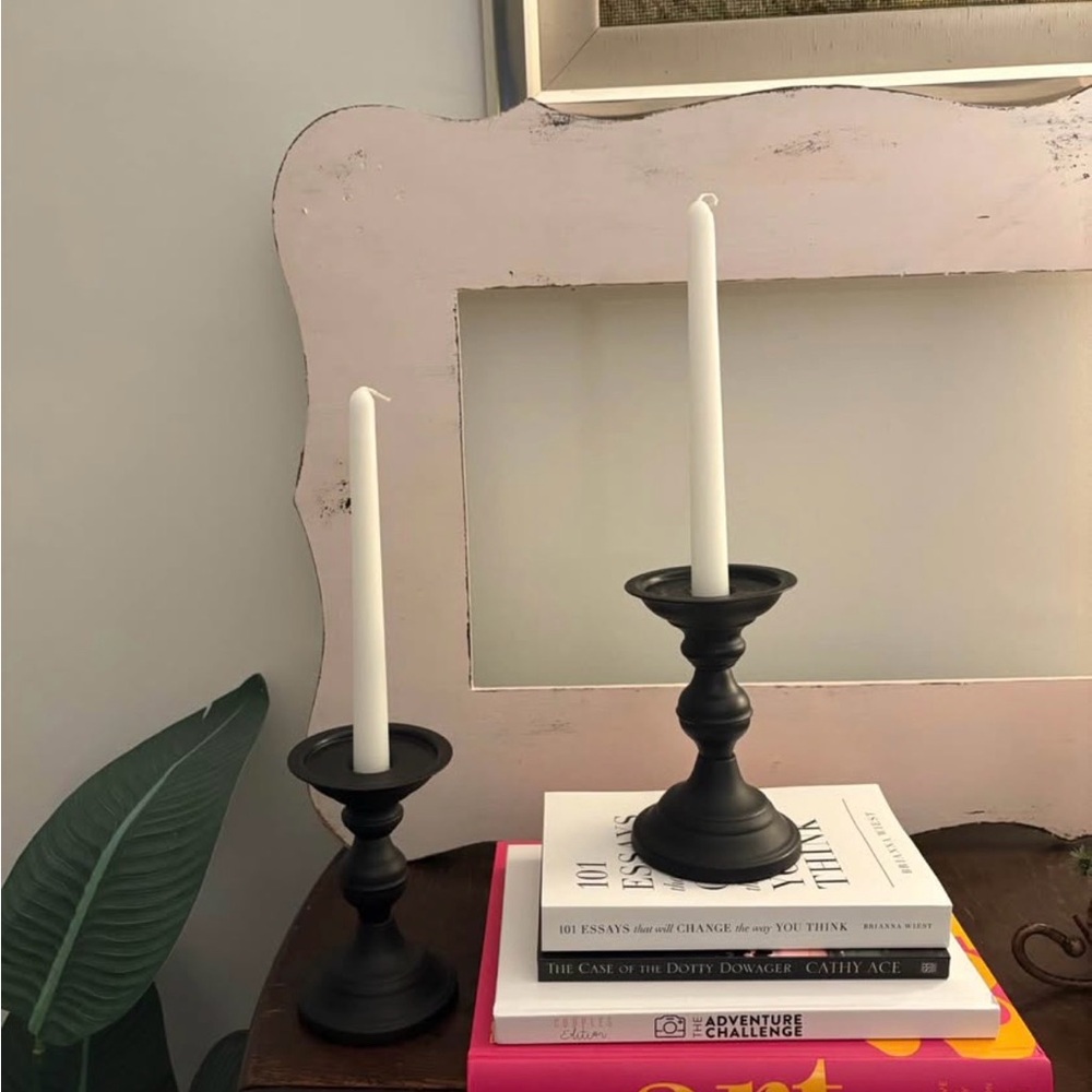 Ashland Classic Black Candle Holders